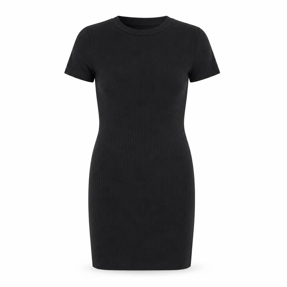 Topshop Womens Black Polyester Bodycon Size 8 Round Neck Pullover - Cut Out Back