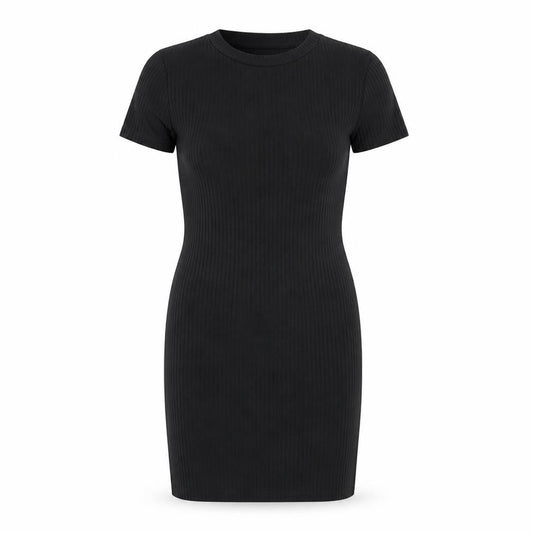 Topshop Womens Black Polyester Bodycon Size 8 Round Neck Pullover - Cut Out Back
