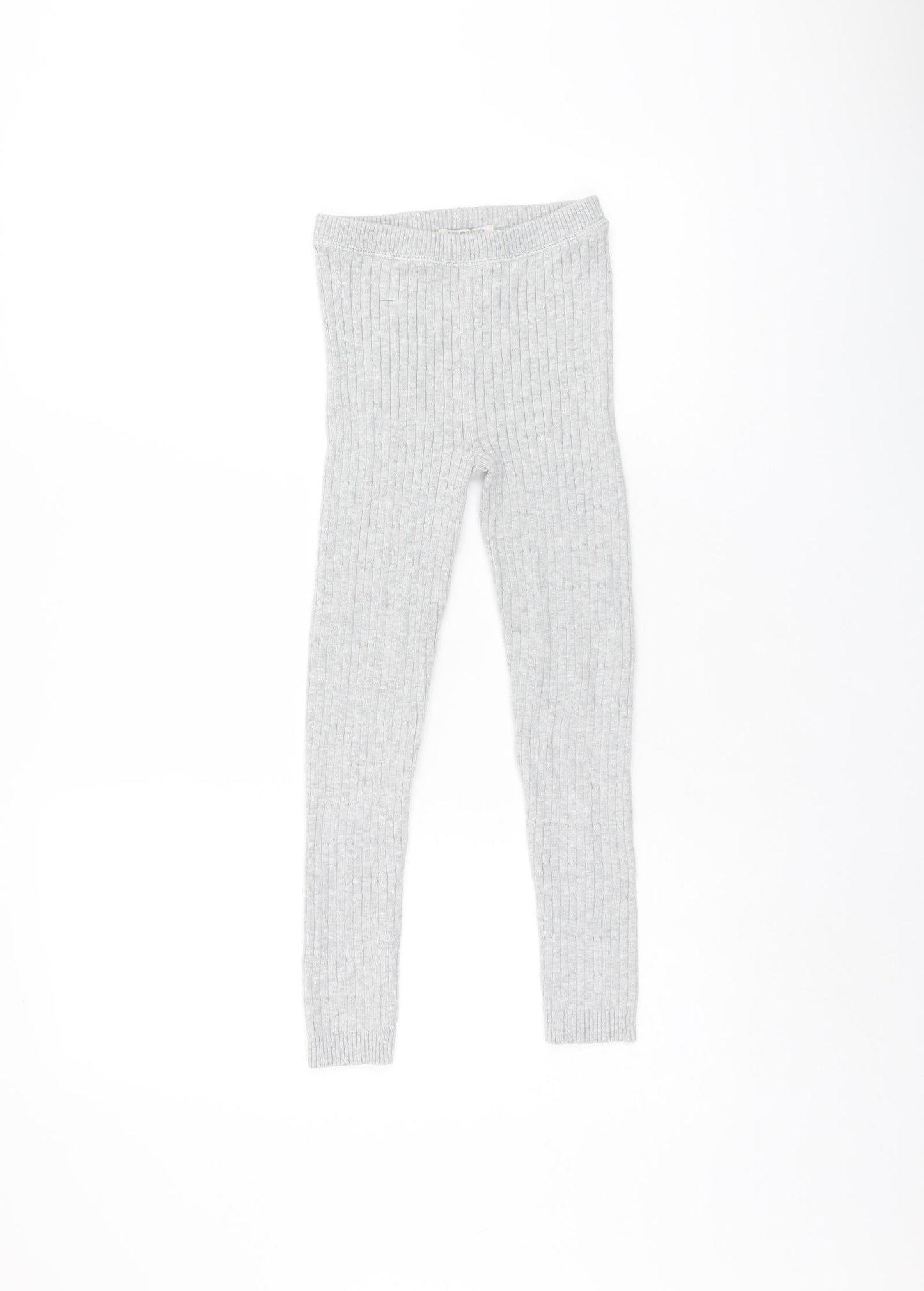 Indigo Girls Grey Cotton Capri Trousers Size 5-6 Years L20 in Regular Pullover - Leggings