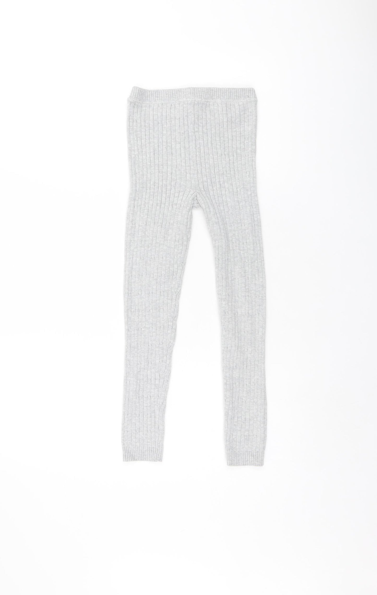 Indigo Girls Grey Cotton Capri Trousers Size 5-6 Years L20 in Regular Pullover - Leggings