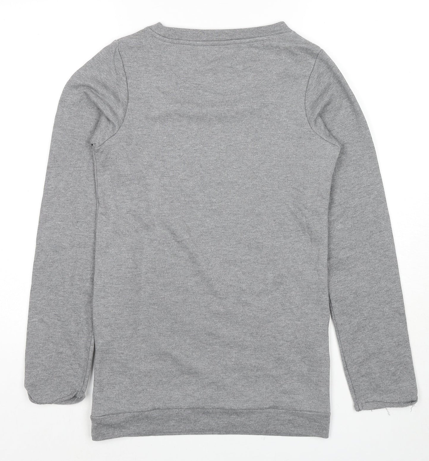 Tchibo Girls Grey Cotton Pullover Sweatshirt Size 13-14 Years Pullover - Pockets