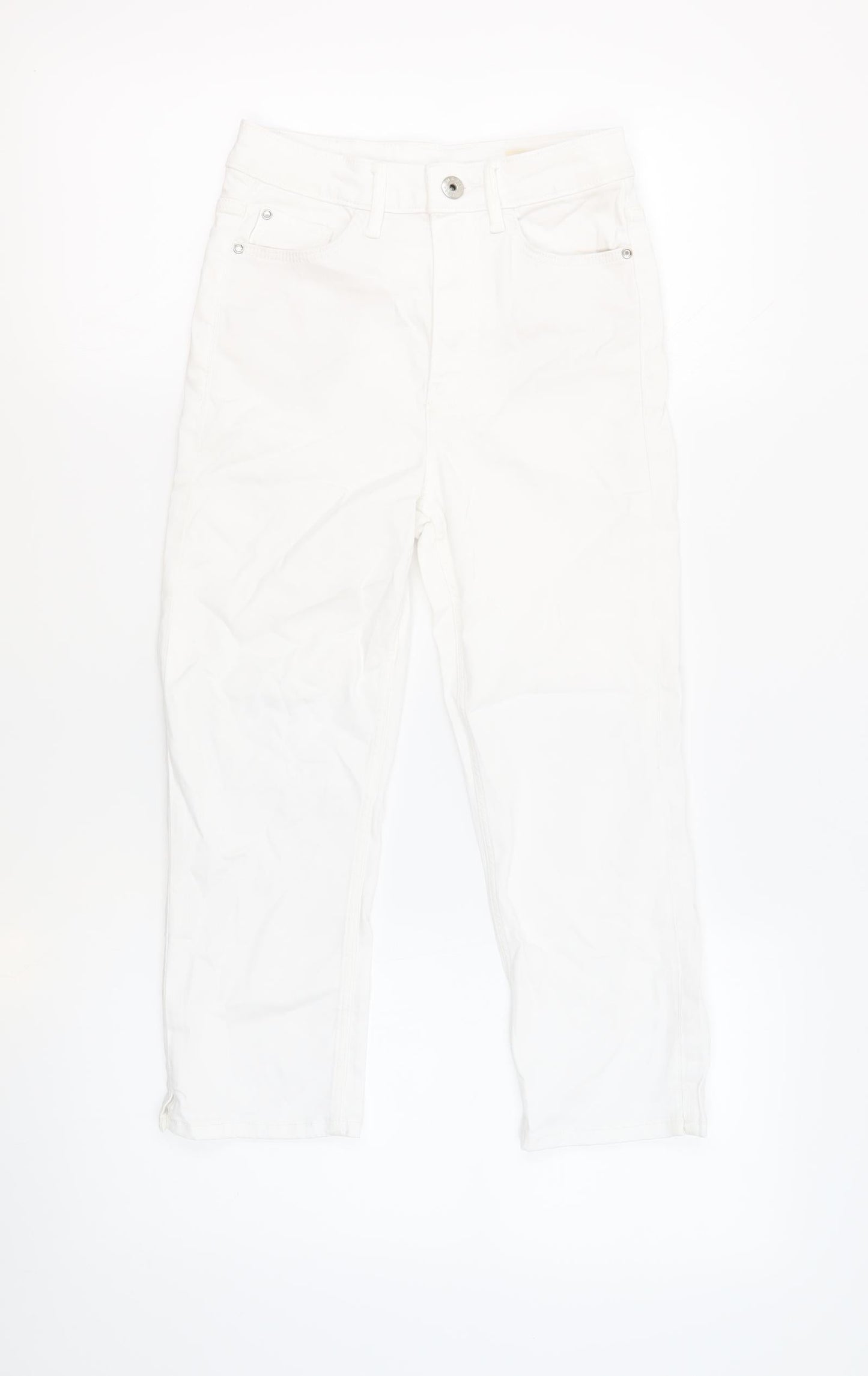 Marks and Spencer Womens White Cotton Skinny Jeans Size 6 L21 in Regular Button