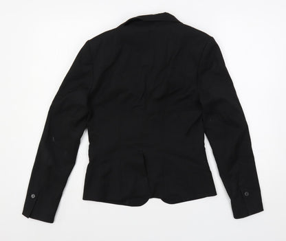 H&M Womens Black Jacket Blazer Size 8 Button
