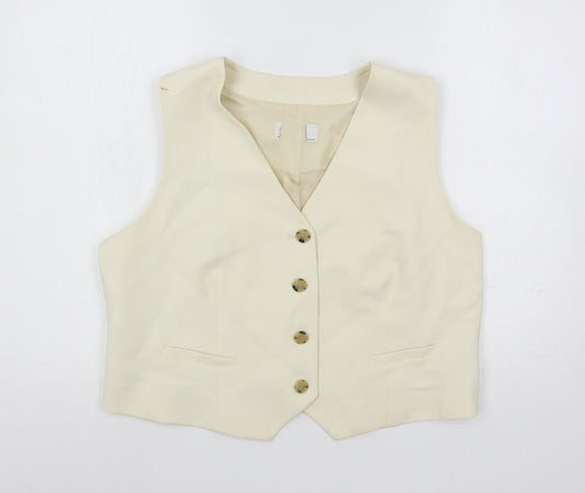 Marks and Spencer Womens Ivory Jacket Waistcoat Size 16 Button
