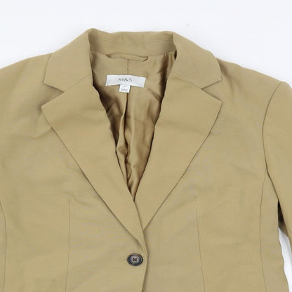 Marks & Spencer Womens Beige Jacket Blazer Size 8 Button