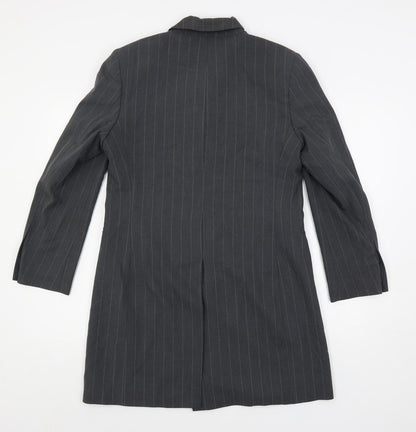 Marks & Spencer Womens Grey Striped Jacket Blazer Size 12 Button