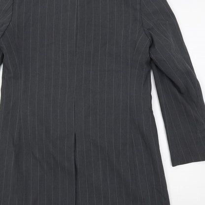 Marks & Spencer Womens Grey Striped Jacket Blazer Size 12 Button