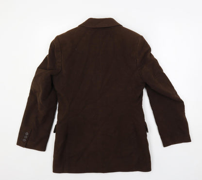Racing Green Womens Brown Jacket Blazer Size 10 Button
