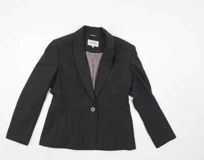 Next Womens Grey Plaid Jacket Blazer Size 14 Button