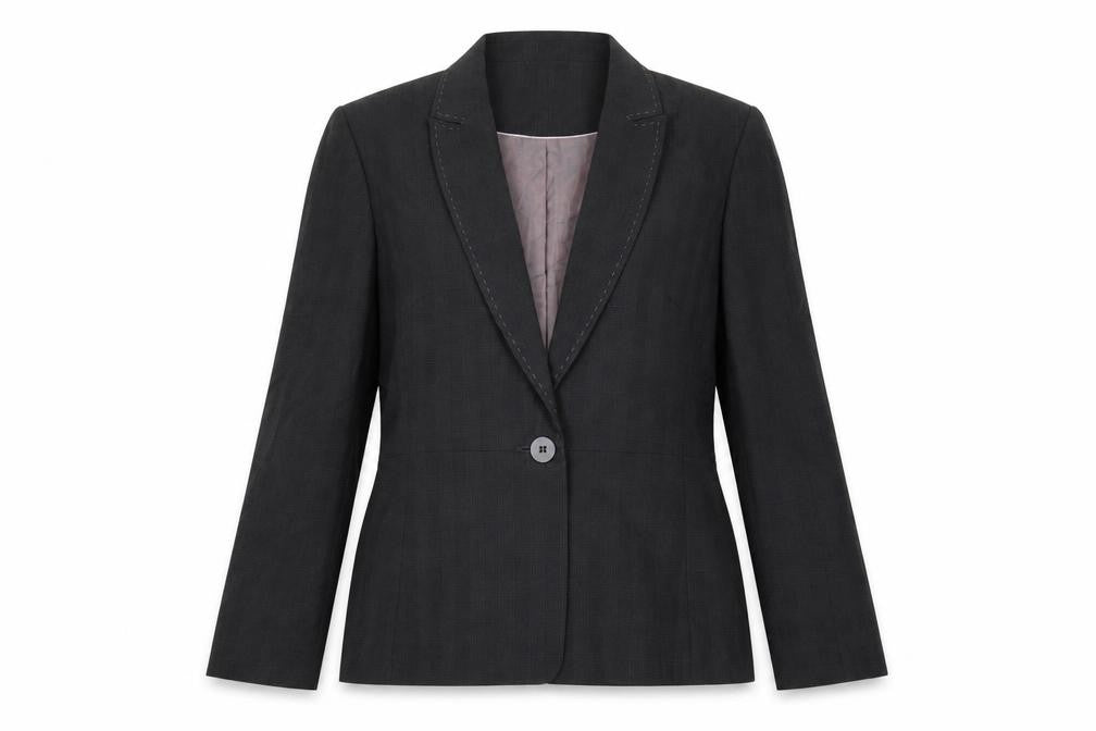 NEXT Womens Grey Plaid Jacket Blazer Size 14 Button