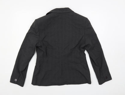 Next Womens Grey Plaid Jacket Blazer Size 14 Button