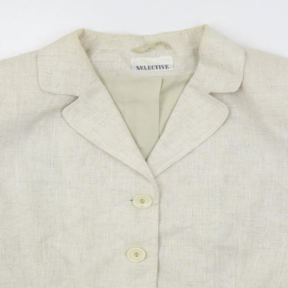 Selective Womens Beige Jacket Blazer Size 18 Button
