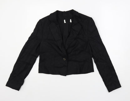 Marks & Spencer Womens Black Jacket Blazer Size 8 Button