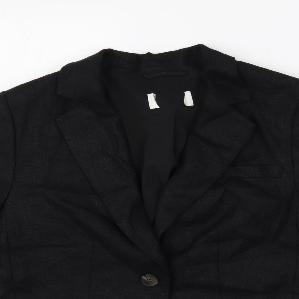 Marks and Spencer Womens Black Jacket Blazer Size 8 Button