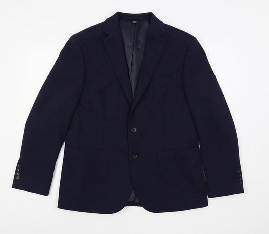 Marks and Spencer Mens Blue Polyester Jacket Suit Jacket Size 40 Regular