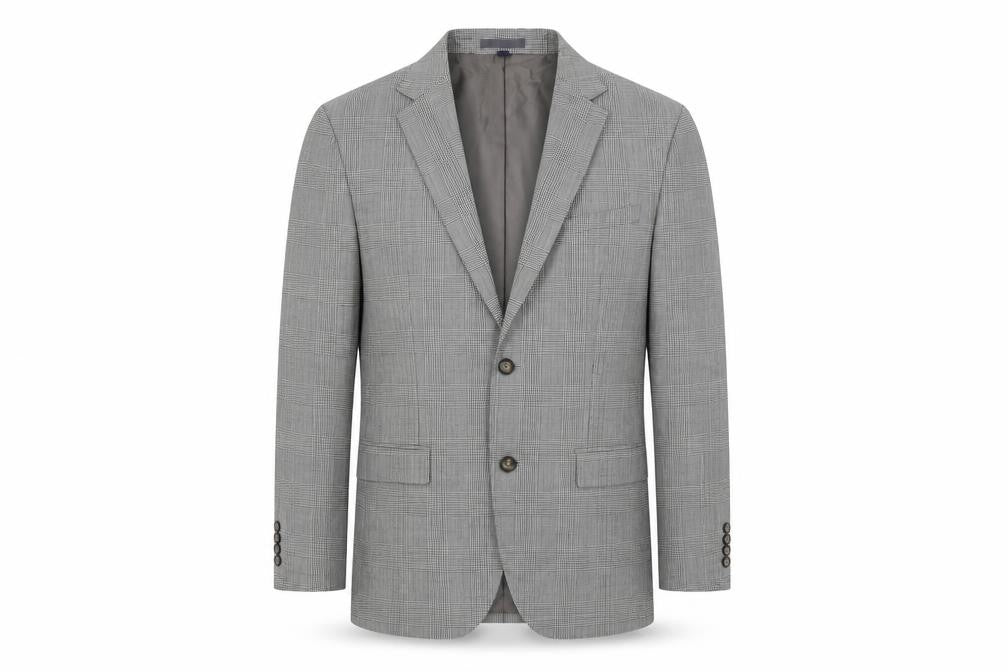 Marks & Spencer Mens Grey Plaid Wool Jacket Suit Jacket Size 40 Regular