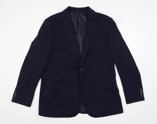 Marks and Spencer Mens Blue Polyamide Jacket Blazer Size 44 Regular