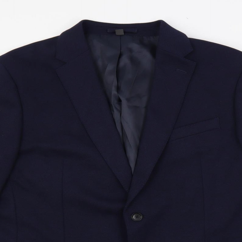 Marks and Spencer Mens Blue Polyamide Jacket Blazer Size 44 Regular