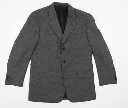 Additional front view of Canda men’s grey polyester jacket blazer, size 40, regular