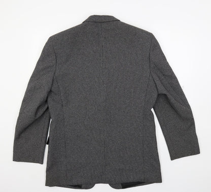 Back view of Canda men’s grey polyester jacket blazer, size 40, regular