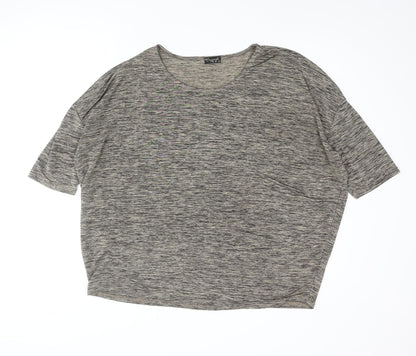Additional front view of Originals women’s brown polyester basic blouse, size UK 20, round neck