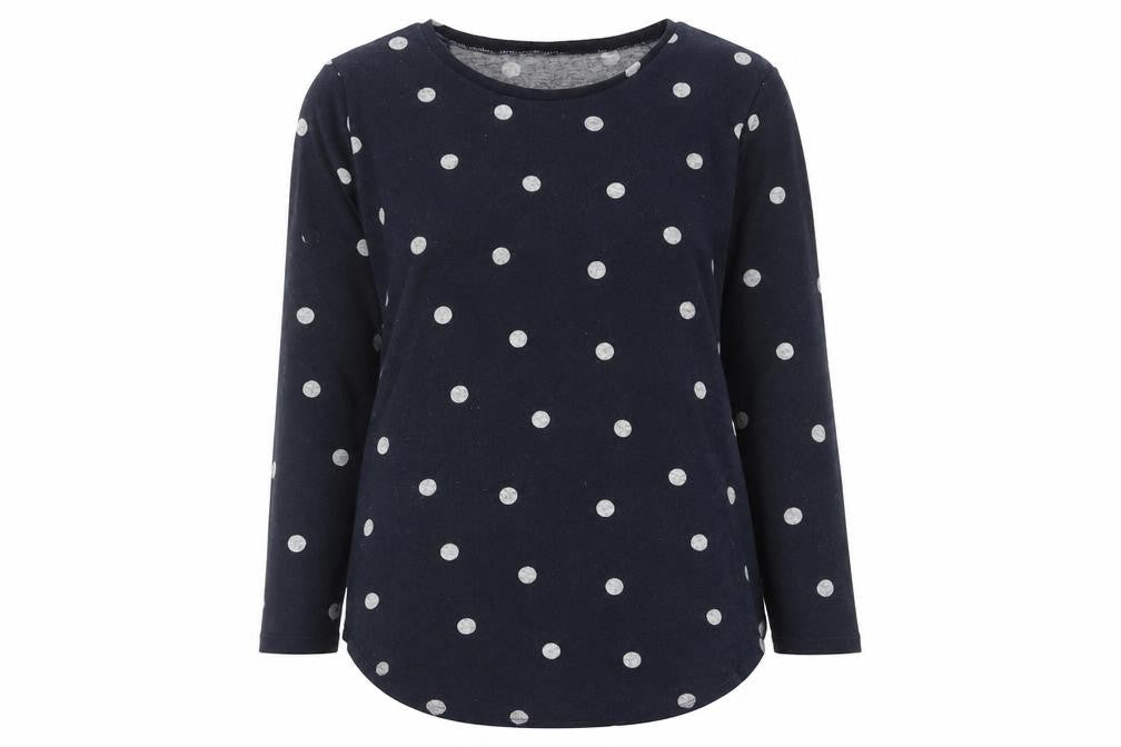 Intuition Womens Blue Round Neck Polka Dot Polyester Pullover Jumper Size 12 - Size 12-14