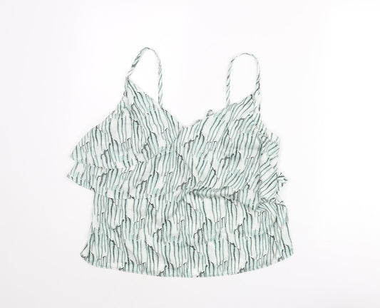 Topshop Womens Multicoloured Geometric Polyester Camisole Blouse Size 12 Sweetheart - Layered