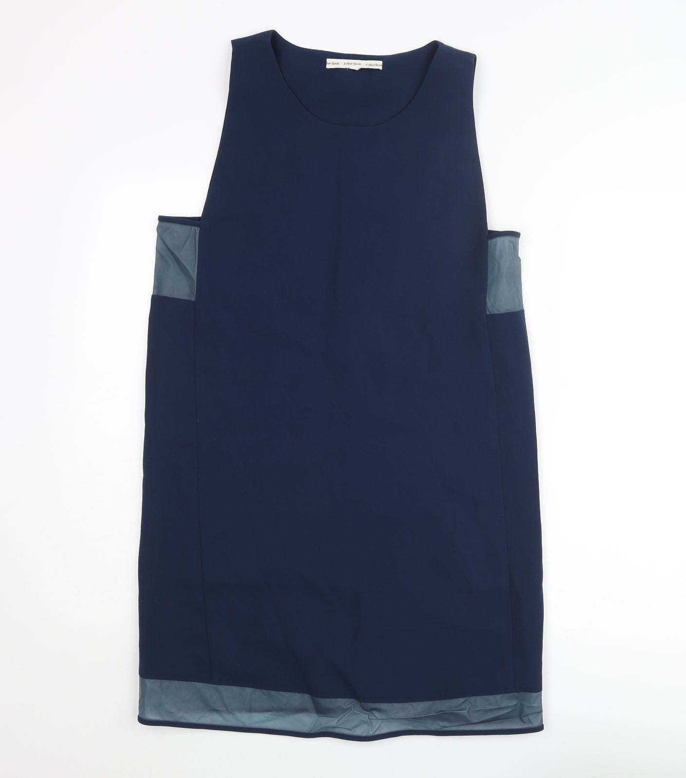 & Other Stories Womens Blue Polyester Shift Size 10 Round Neck Pullover