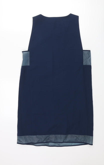 & Other Stories Womens Blue Polyester Shift Size 10 Round Neck Pullover