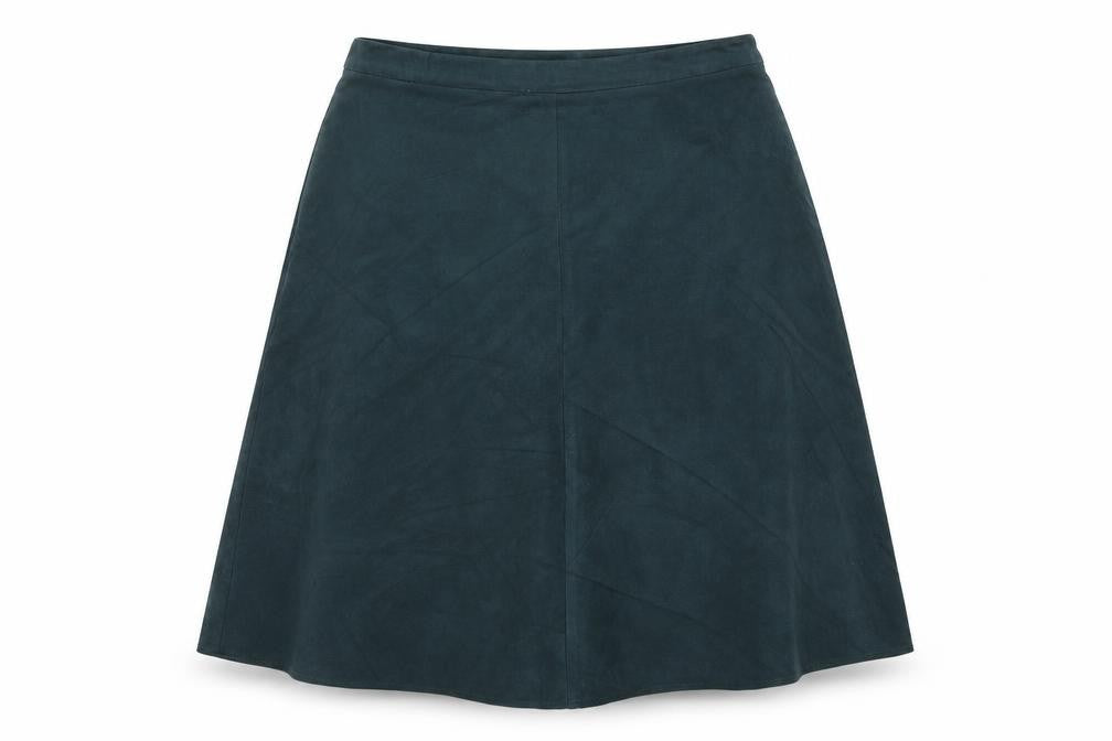 Marks & Spencer Womens Green Polyester A-Line Skirt Size 14 Zip