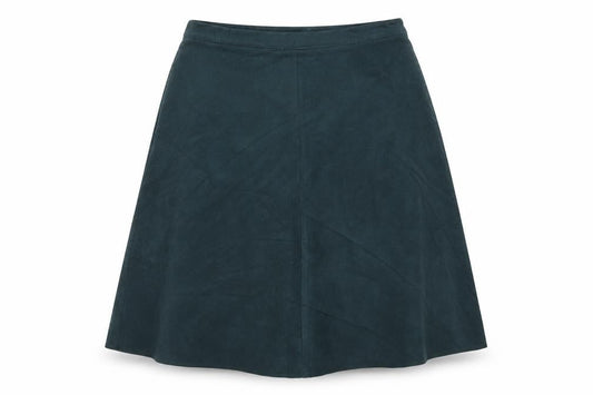 Marks & Spencer Womens Green Polyester A-Line Skirt Size 14 Zip