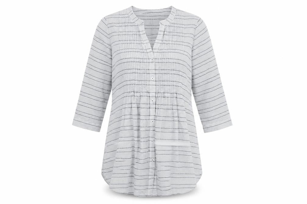 Debenhams Womens Blue Geometric Polyester Tunic Blouse Size 10 V-Neck