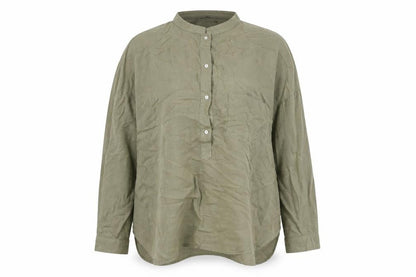 Zara Womens Green Polyester Basic Blouse Size L Henley