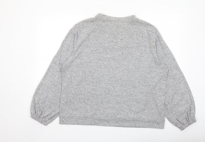 Dorothy Perkins Womens Grey Crew Neck Polyester Pullover Jumper Size 16