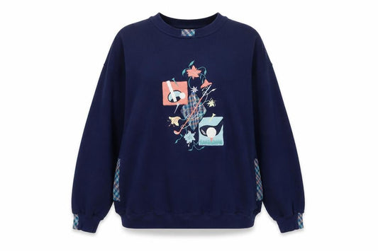 Allice Collins Womens Blue Polyester Pullover Sweatshirt Size L Pullover