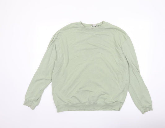 Monki Womens Green Cotton Pullover Sweatshirt Size S Pullover