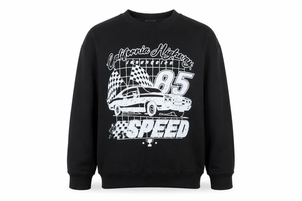 PRETTYLITTLETHING Mens Black Cotton Pullover Sweatshirt Size S