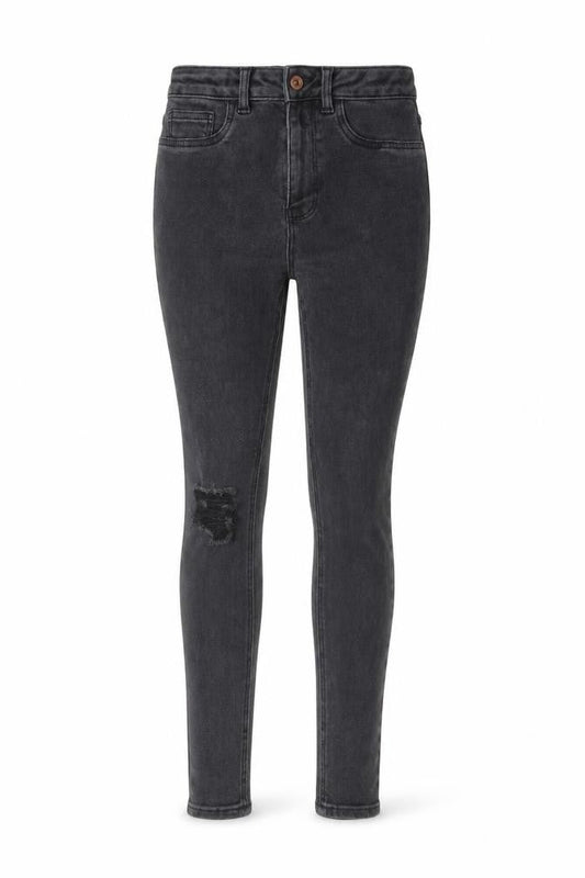 New Look Womens Grey Cotton Skinny Jeans Size 12 L28 in Regular Button