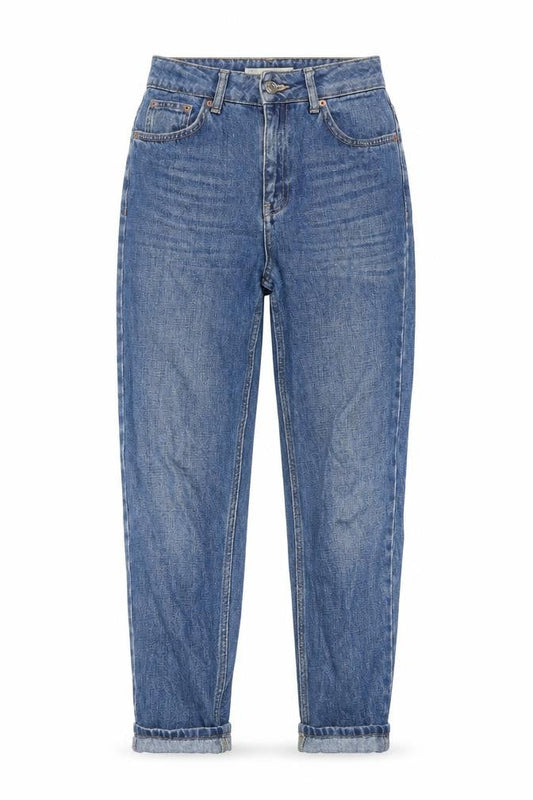 Topshop Womens Blue Cotton Mom Jeans Size 26 in L30 in Regular Button
