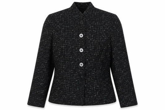 Marks & Spencer Womens Black Check Polyester Jacket Blazer Size 12