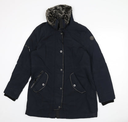 Gil Bret Womens Blue Rain Coat Coat Size 12 Zip