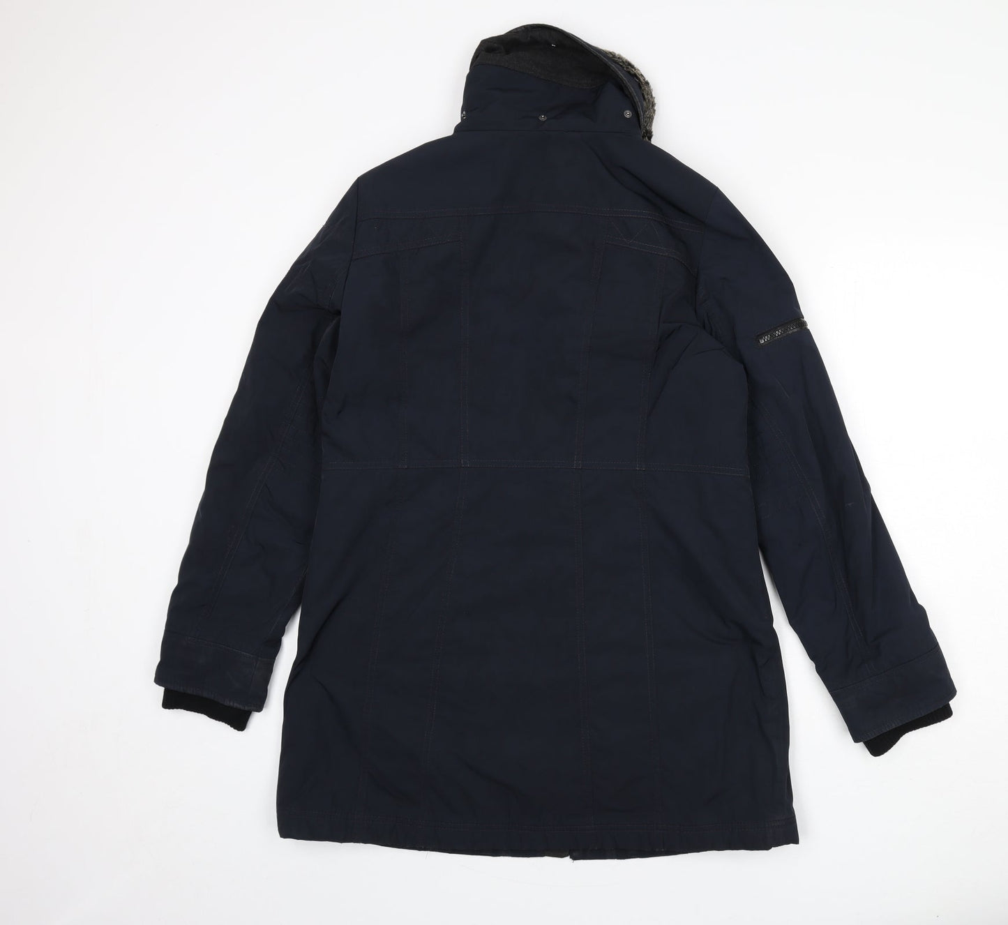 Gil Bret Womens Blue Rain Coat Coat Size 12 Zip