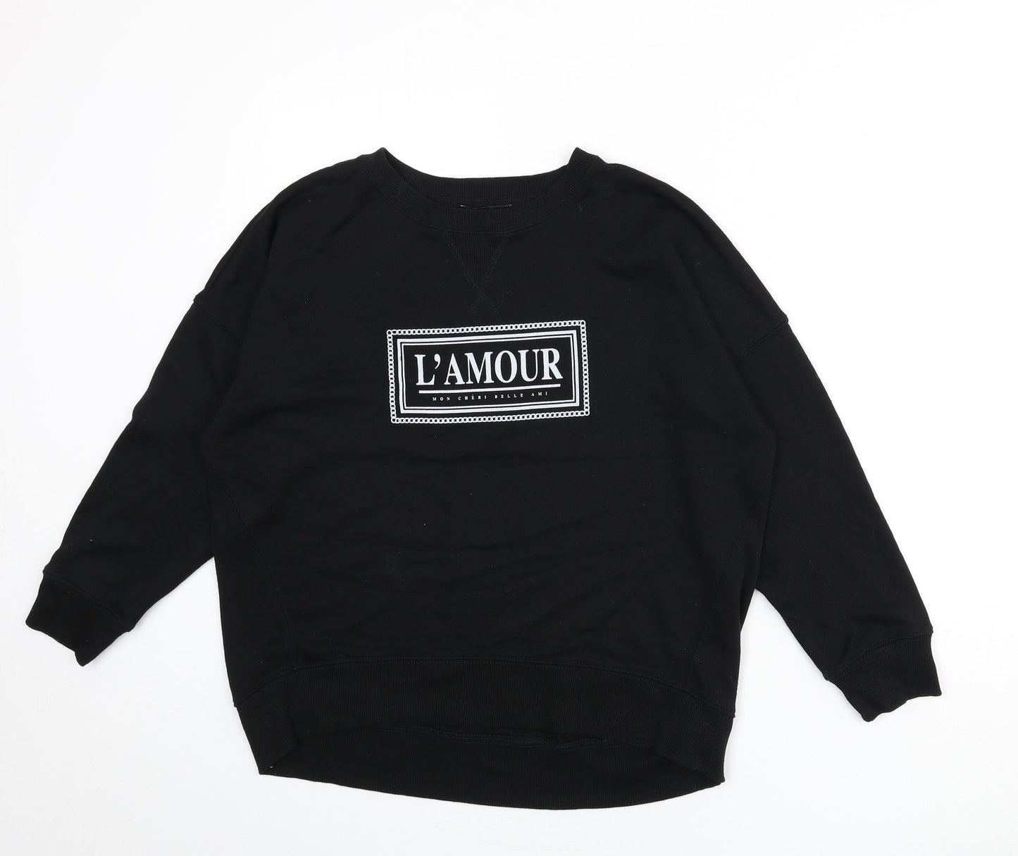 New Look Womens Black Polyester Pullover Sweatshirt Size 10 Pullover - L'Amour Paris