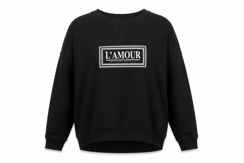 New Look Womens Black Polyester Pullover Sweatshirt Size 10 Pullover - L'Amour Paris