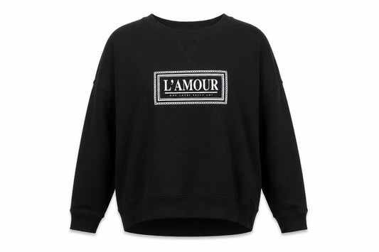 New Look Womens Black Polyester Pullover Sweatshirt Size 10 Pullover - L'Amour Paris