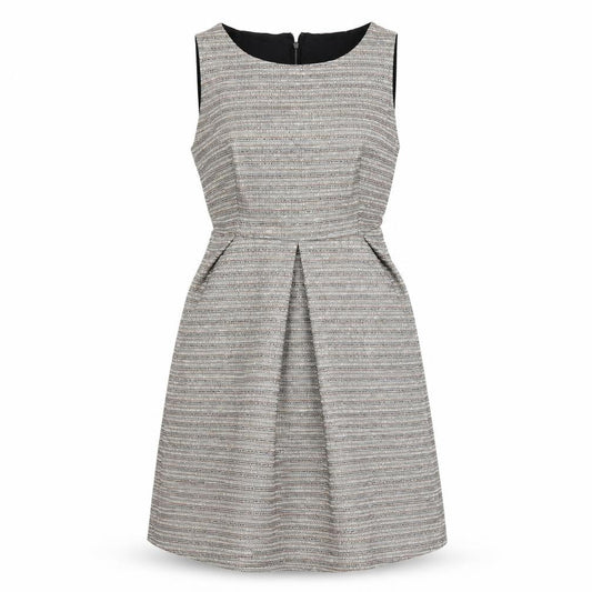 Monsoon Womens Multicoloured Striped Acrylic A-Line Size 12 Boat Neck Zip