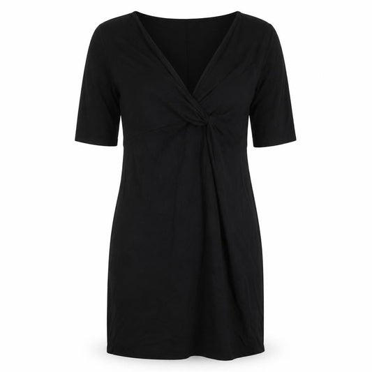 H&M Womens Black Viscose Sheath Size M V-Neck Pullover - Knot Front