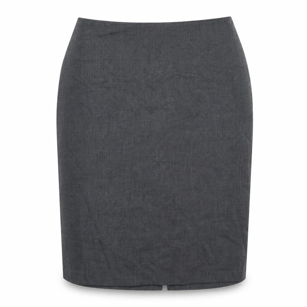St Michael Womens Grey Polyester Straight & Pencil Skirt Size 18 Zip - Slit
