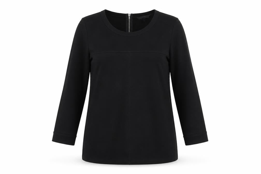 NEXT Womens Black Polyester Basic Blouse Size 10 Round Neck