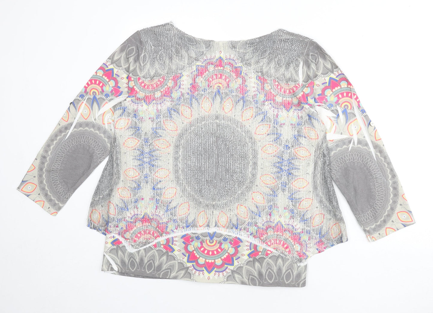 Apricot Womens Multicoloured Boat Neck Geometric Polyester Pullover Jumper Size M - Overlay